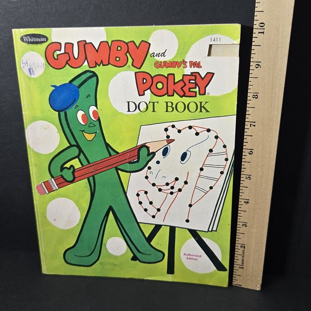 Vintage Gumby and Pokey Dot Book 1970 Whitman Coloring Book COLLECTIBLE RARE GD - Picture 14 of 14